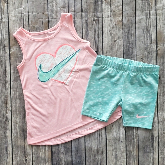 Nike Other - **Size 24M Only**Nike Little Girls Heart Logo Graphic Bike Short Set